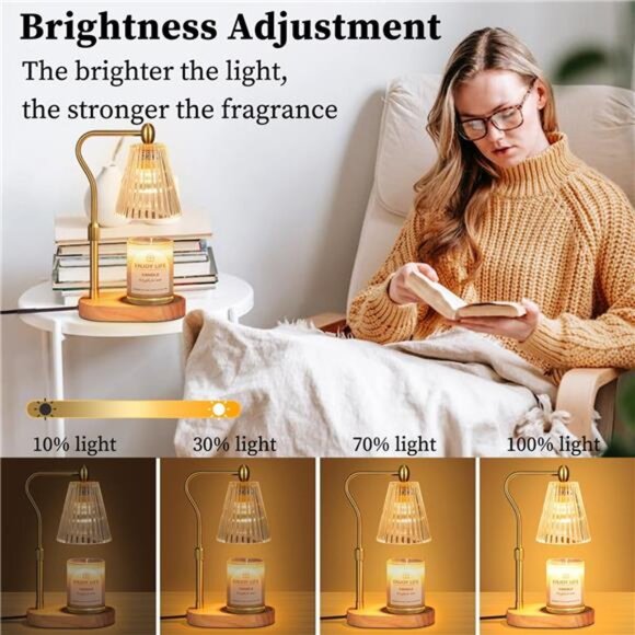 Candle Warmer Lamp with Timer Dimmer Adjustable Height,Mothers Day - Picture 4 of 14